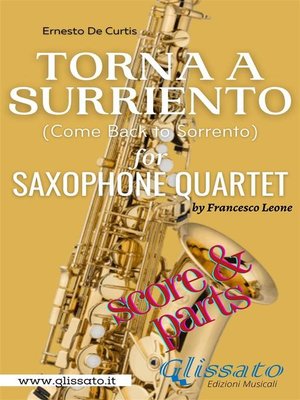 cover image of Torna a Surriento--Saxophone Quartet (score & parts)